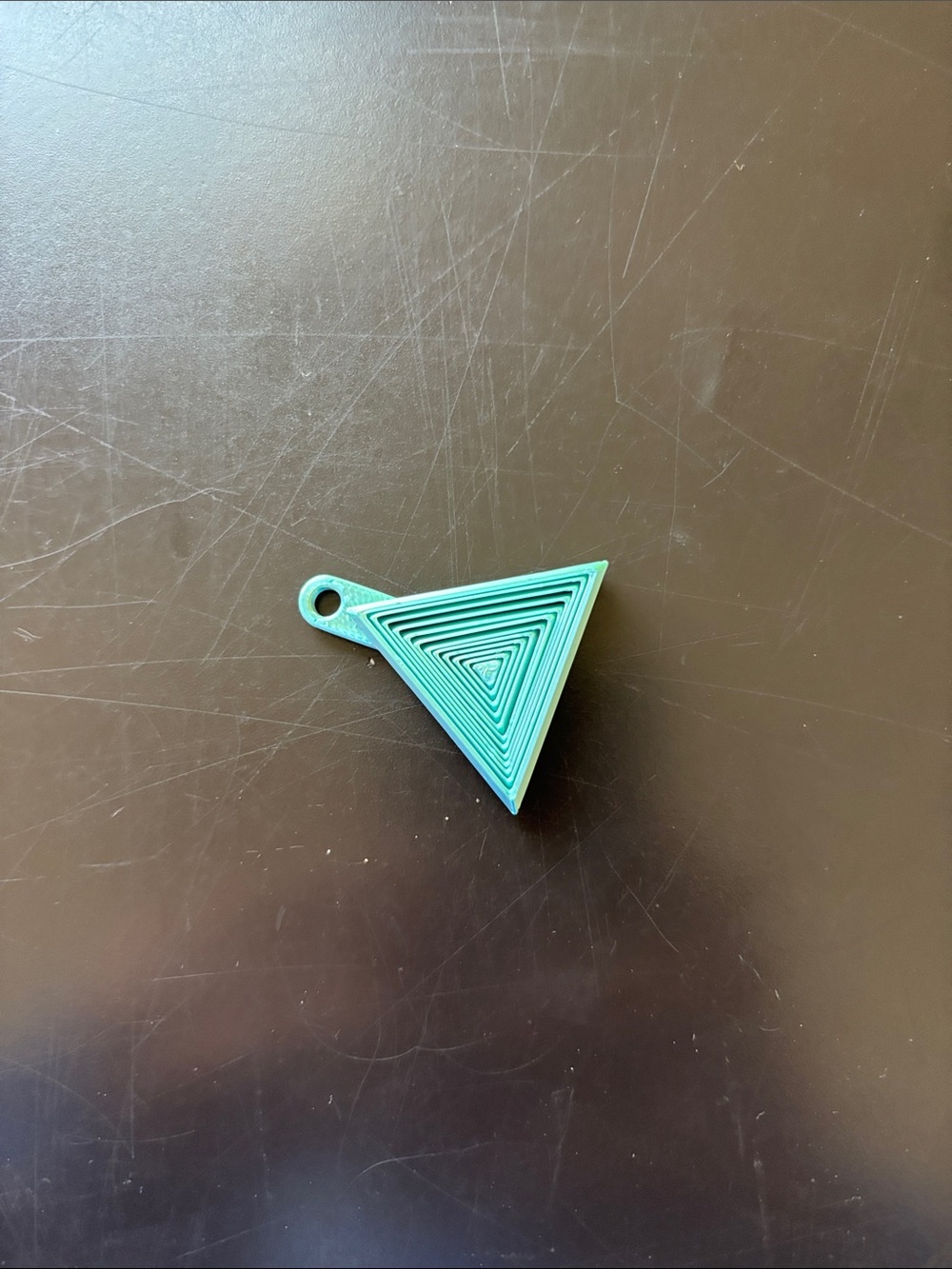 Gi Triangle Keychain Pendant in Teal